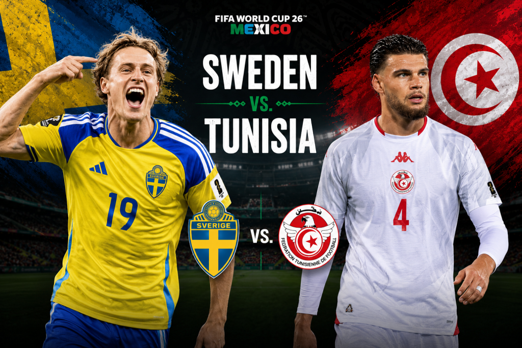 Sweden vs Tunisia graphic banner